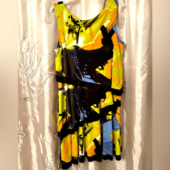 eva varro Dresses & Skirts - NWOT Tiered, Fun, Colorful MIDI Dress, Women's